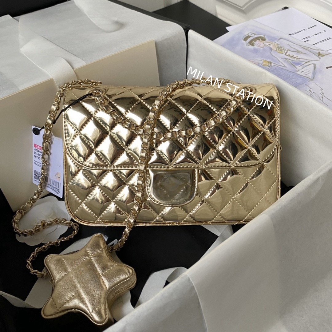 10A designer bag Calfskin Flap Bag 24CM Star Coin Purse Mirror quality Shoulder Bag Designer Woman Luxury Designer Bag Handbag High Quality-image-998460218
