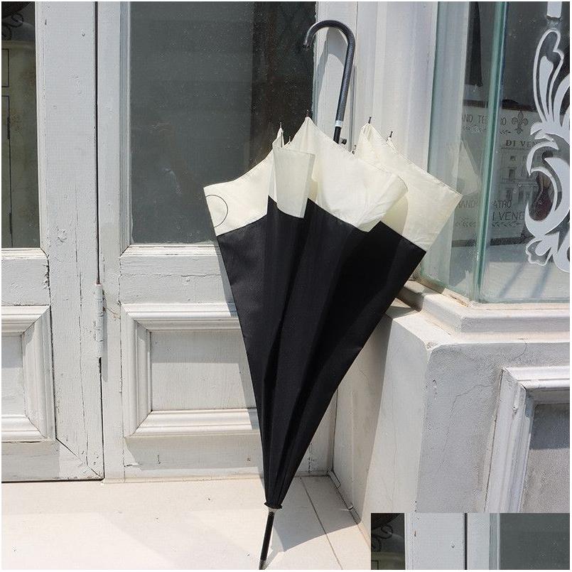 Umbrellas Designer Umbrella Letter Printed Sunsn Black Glue Long-Handle Classic And White Color Matching Sunshade Drop Delivery Home G Otivr M260-image-1095984816