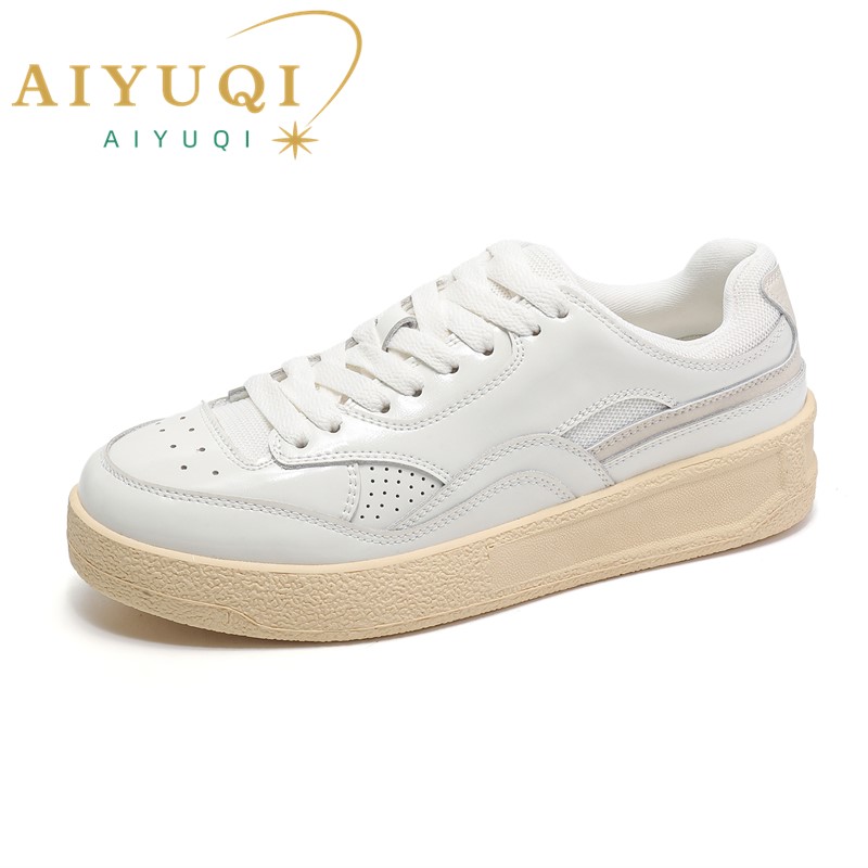 Sneakers Aiyuqi Platform 2024 Spring Nouveau véritable conseil d'administration pour femmes rétro Chaussures étudiantes Femme 3d00