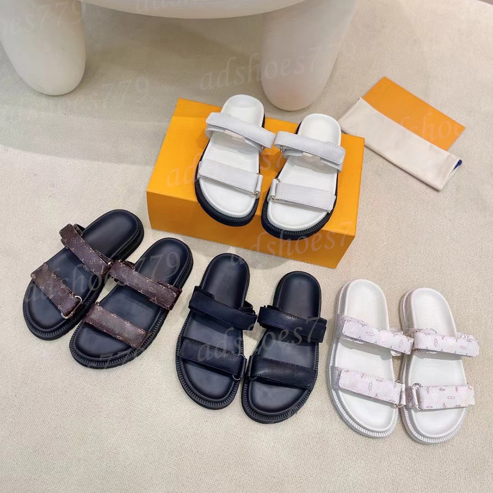 Genuine Leather sandal Slipper Casual Shoe summer beach sandale gladiator Mules hasp New womans Flat Slide luxury Designer Sliders sandale size 3-image-998532635