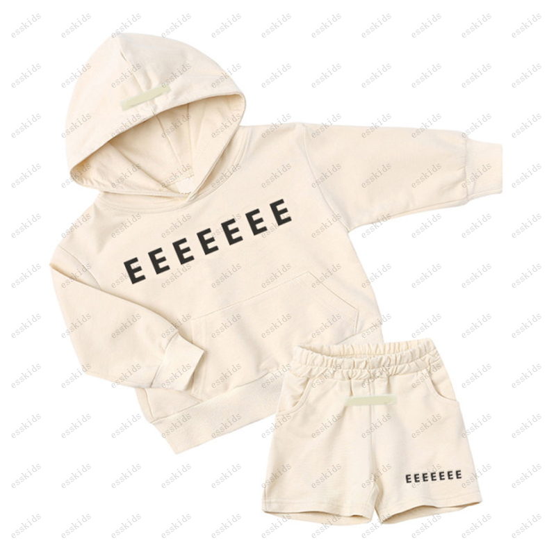 Kids Luxury Tracksuits Boys Girls Designer Clothes Baby Pullover Hoodies Two Piece Plush Set esskids-12 Children Hooded Sweatershirt Hoodie Big Kid