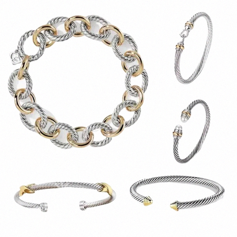 twisted bracelet classic luxury bracelets for women fi jewelry gold sier Pearl cross diamd hip hot jewelry party wedding gift wholes y6h6#-image-998493730