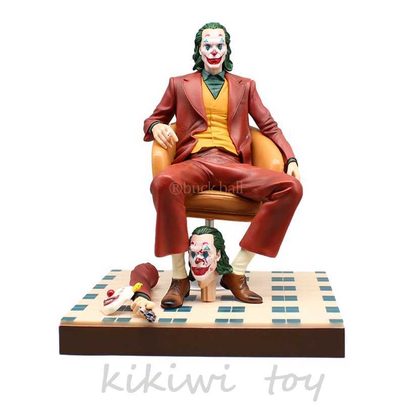 Action Toy Figures 28cm Joker Anime Figure Gk Joker in Red Hand Head Changeable Action Figure Statue Model Doll Collectible Ornament Adult Toy Gi-image-998578296