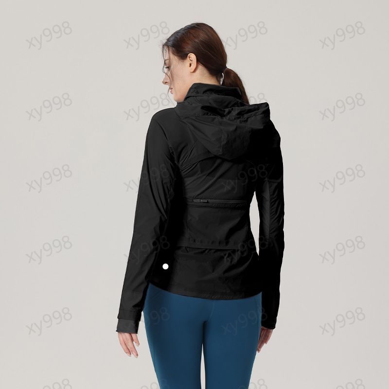 Womens Yoga jacket Workout Gym Sunscreen clothing Goal S Jacket Hooded Ice Silk Long Sleeve Breathable Holes UV Resistant UPF+50 joggers running-image-999006032
