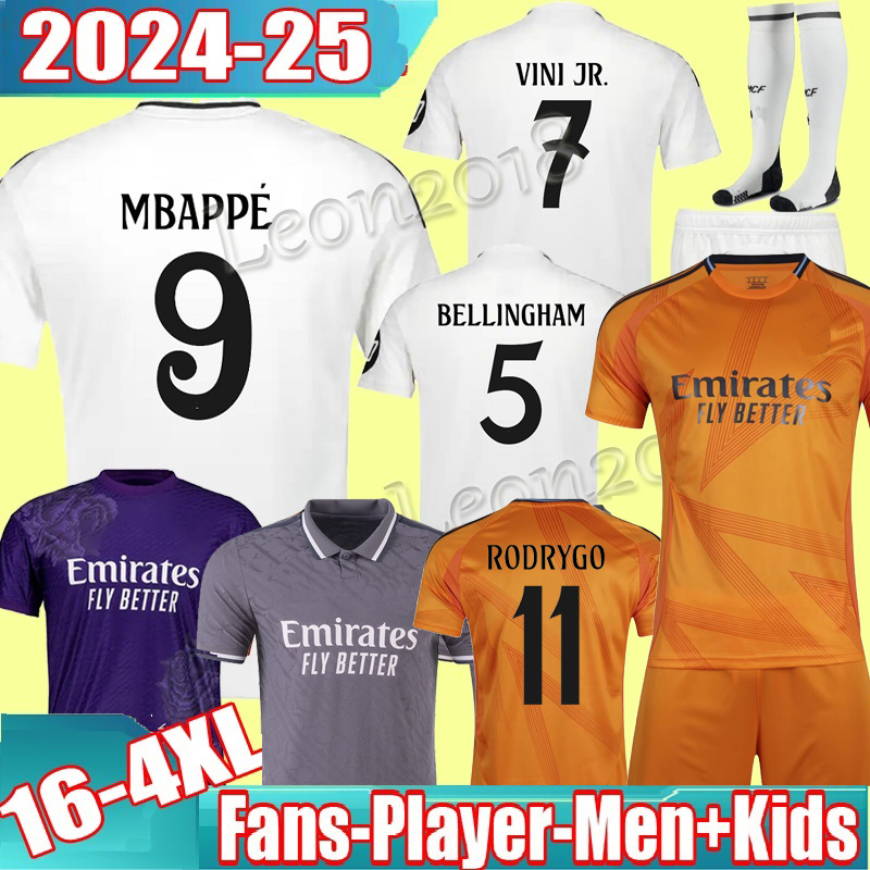 3XL 4XL MBAPPE Home soccer jerseys 24 25 Fans Player football shirt VINI JR TCHOUAMENI MODRIC VALVERDE 2024 2025 men kids reAL mADRIds BELLINGHAM-image-755408309