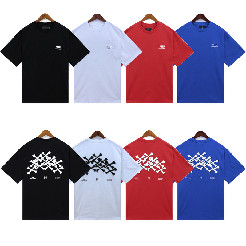 Men's T-Shirts Oversize Bone Print Letters TShirt Streetwear Harajuku Summer Tops Short Sleeve Shirt Cotton Tees-image-999264503