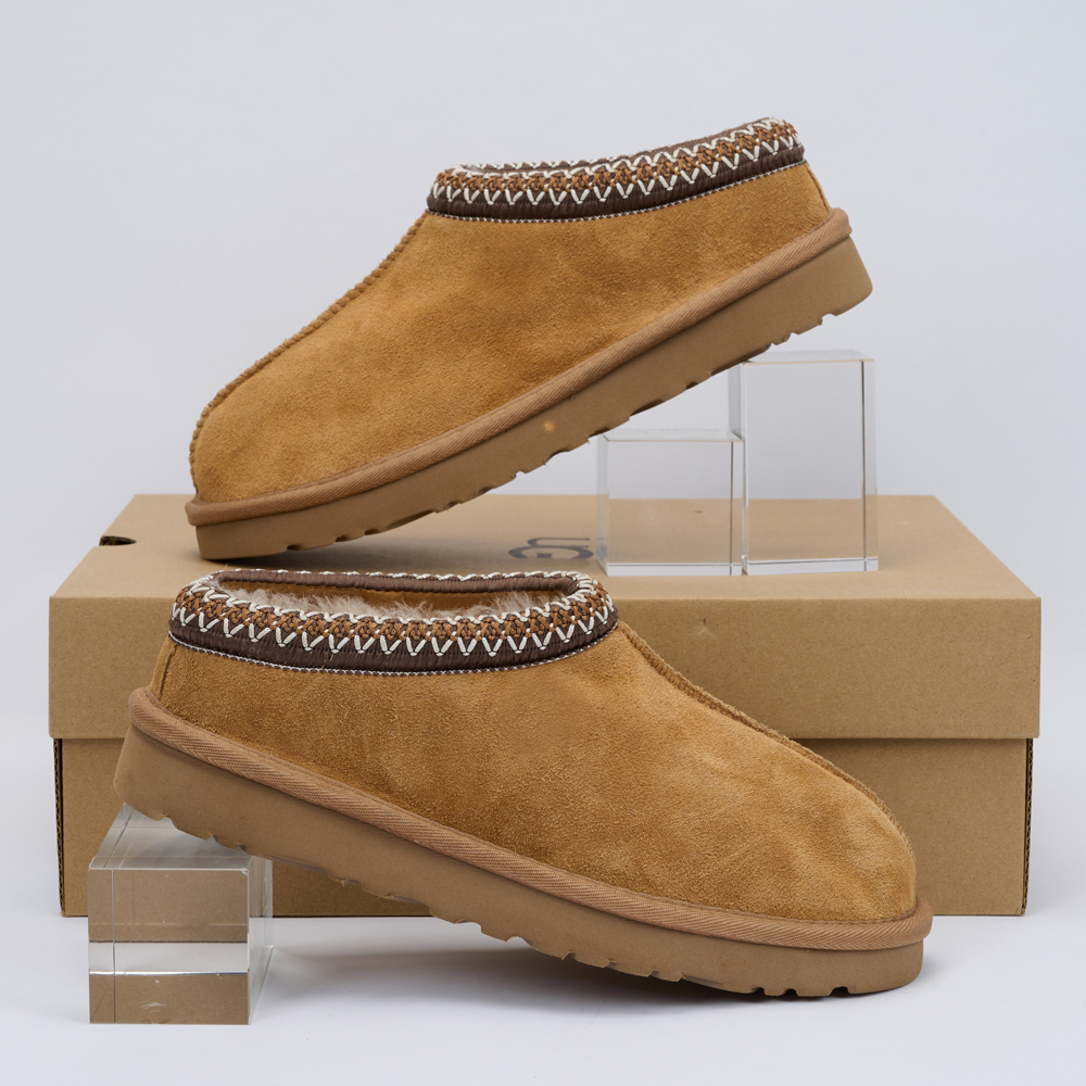 TAZZMAN designer fluffy snow boots mini women's slippers winter Australian fur slippers ankle wool shoes sheepskin casual shoes-image-999275222