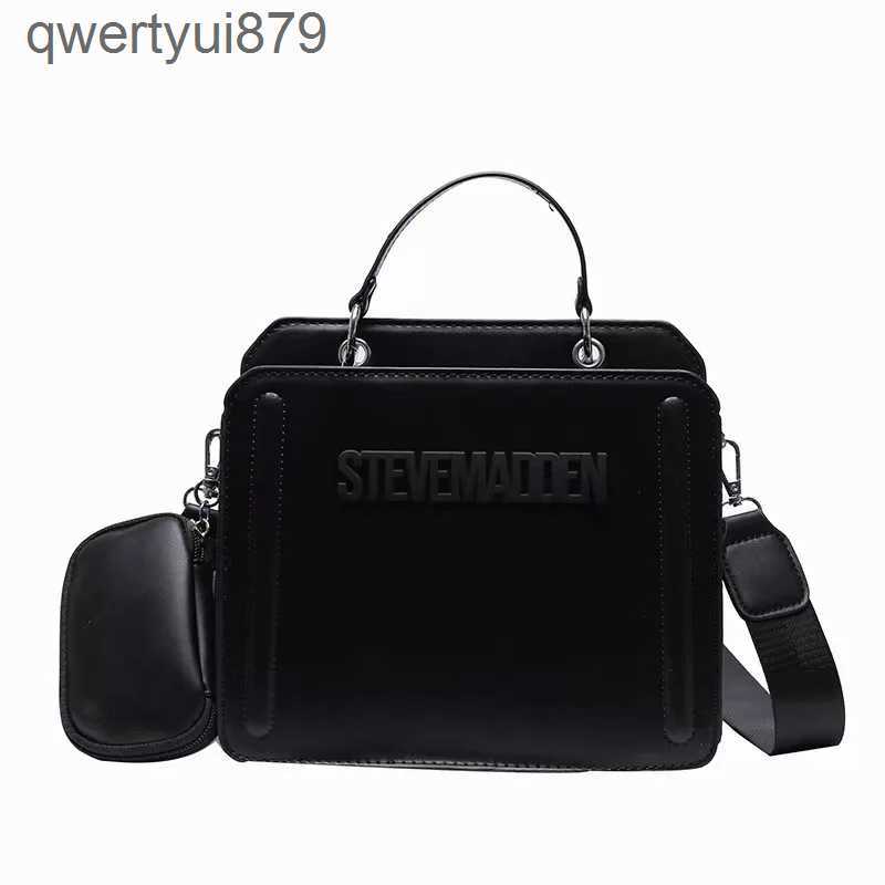 Cross Body Luxury Womens Fasion Square Bag and Leer STEVE MADEN Soulder Bag Large Capacity Two piece Candy Colored Womens Bag qwertyui879 H240710