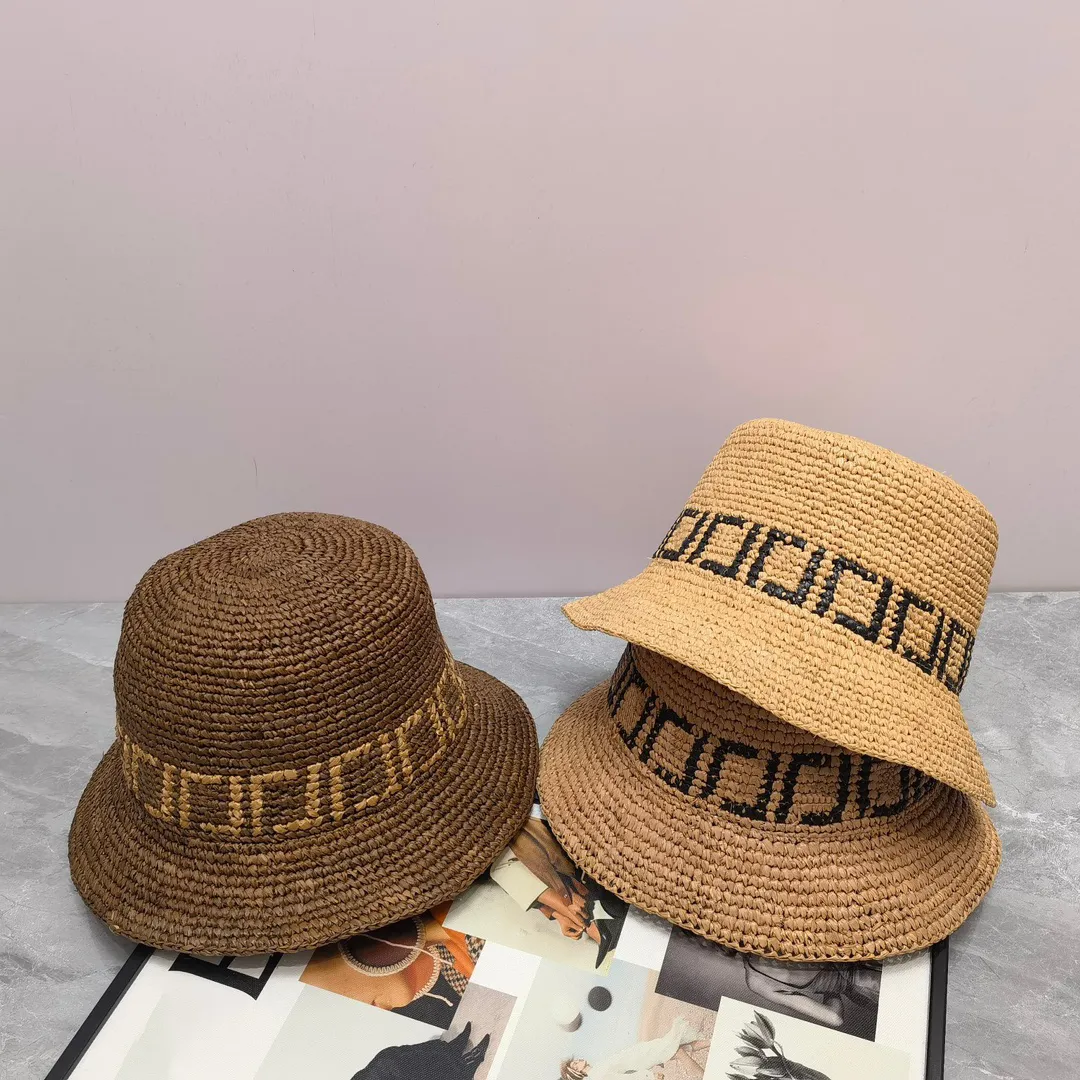 Beach Straw Hat Bucket Hats for Women Designer Caps Mens Casquette Baseball Cap Summer Fitted Hats Outdoor Letter Big Brim Hats Fitted Buckets Ha-image-999324430
