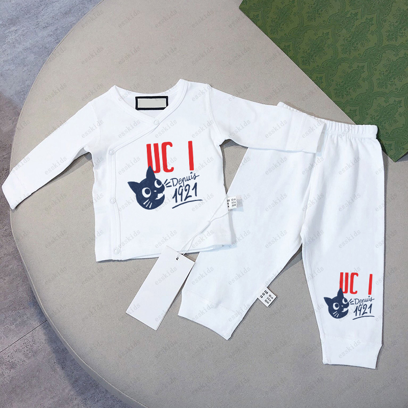 New Born Baby Clothes Designer 100% Cotton Kids Sweatshirts Pants Sets Children Long Sleeves Newborn Babies Clothing Boys Girls Luxury Pajamas CX-image-999563500