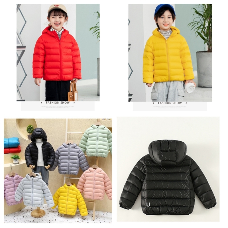 UU-1476 Autumn and Winter Childrens Light Down Jacket Boys and Girls Hooded Down Jacket-image-906900032