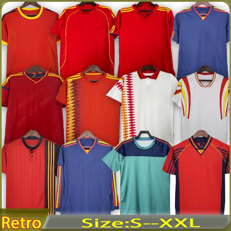Camiseta de futbol Spain Retro soccer jerseys Espana HOME AWAY1992 1996 2002 2008 2010 2012 2014 football shirt vintage DAVID VILLA HIERRO TORRES-image-999738892
