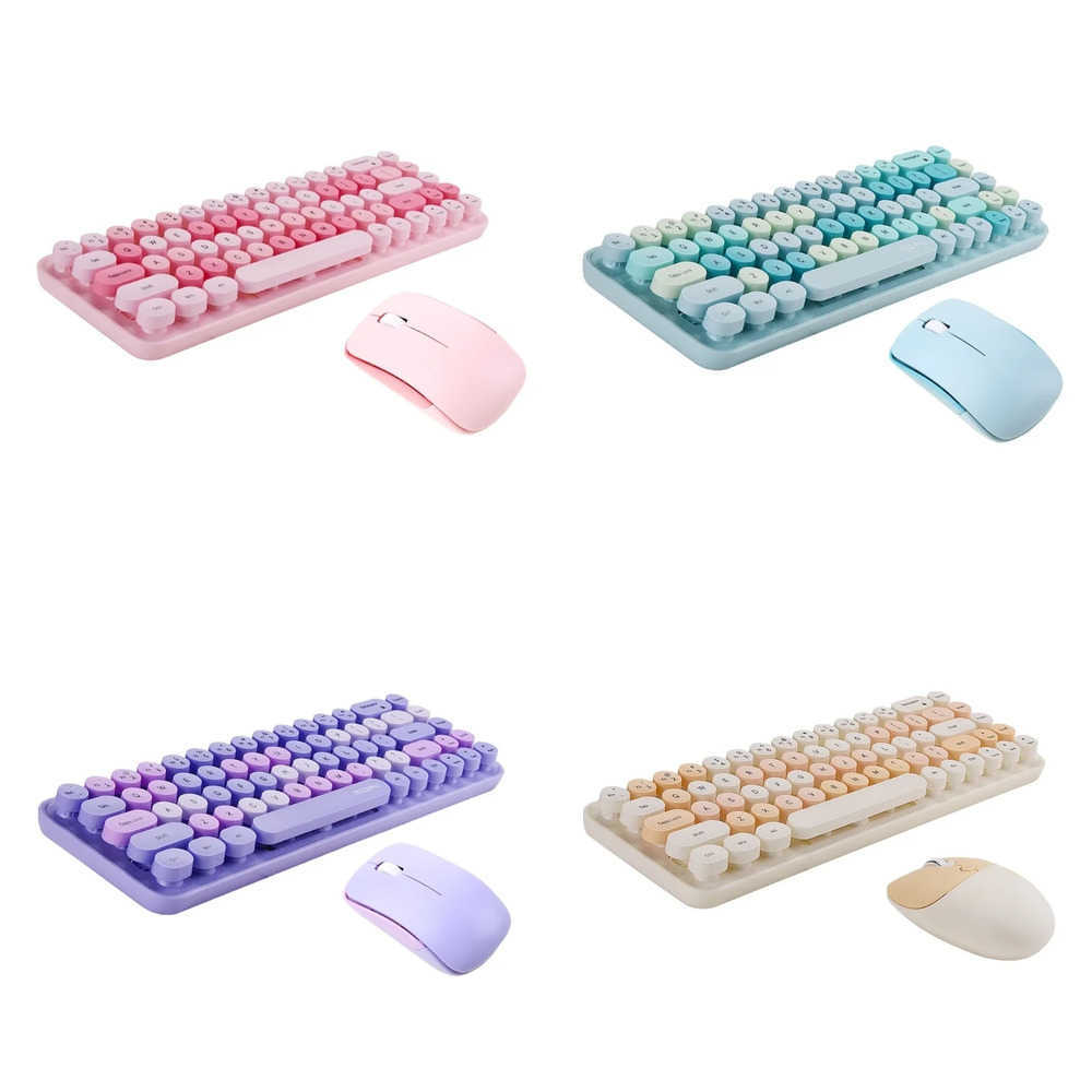 Keyboard Mouse Combos Colorful Wireless Keyboard and Mouse Ergonomic Small Size Typewriter Keyboard Mouse Combo for Windows 7/8/10 Laptop Desktop-image-999616882