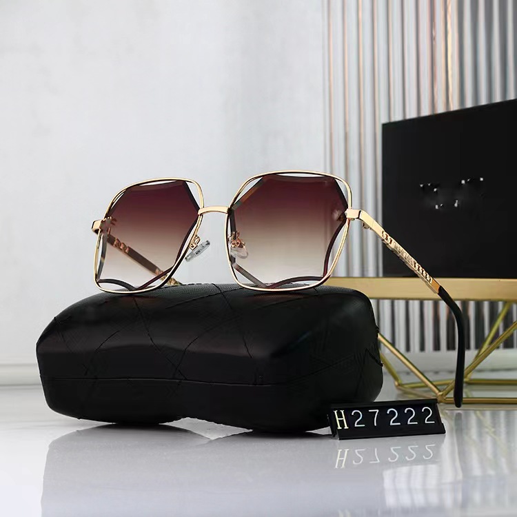 Sunglasses 2024 New Designer Metal Full Frame Rainbow Lens Women&#039;s Rectangular Frame Sunglasses Modern Fashion Street Style Instagram Popula-image-999678431