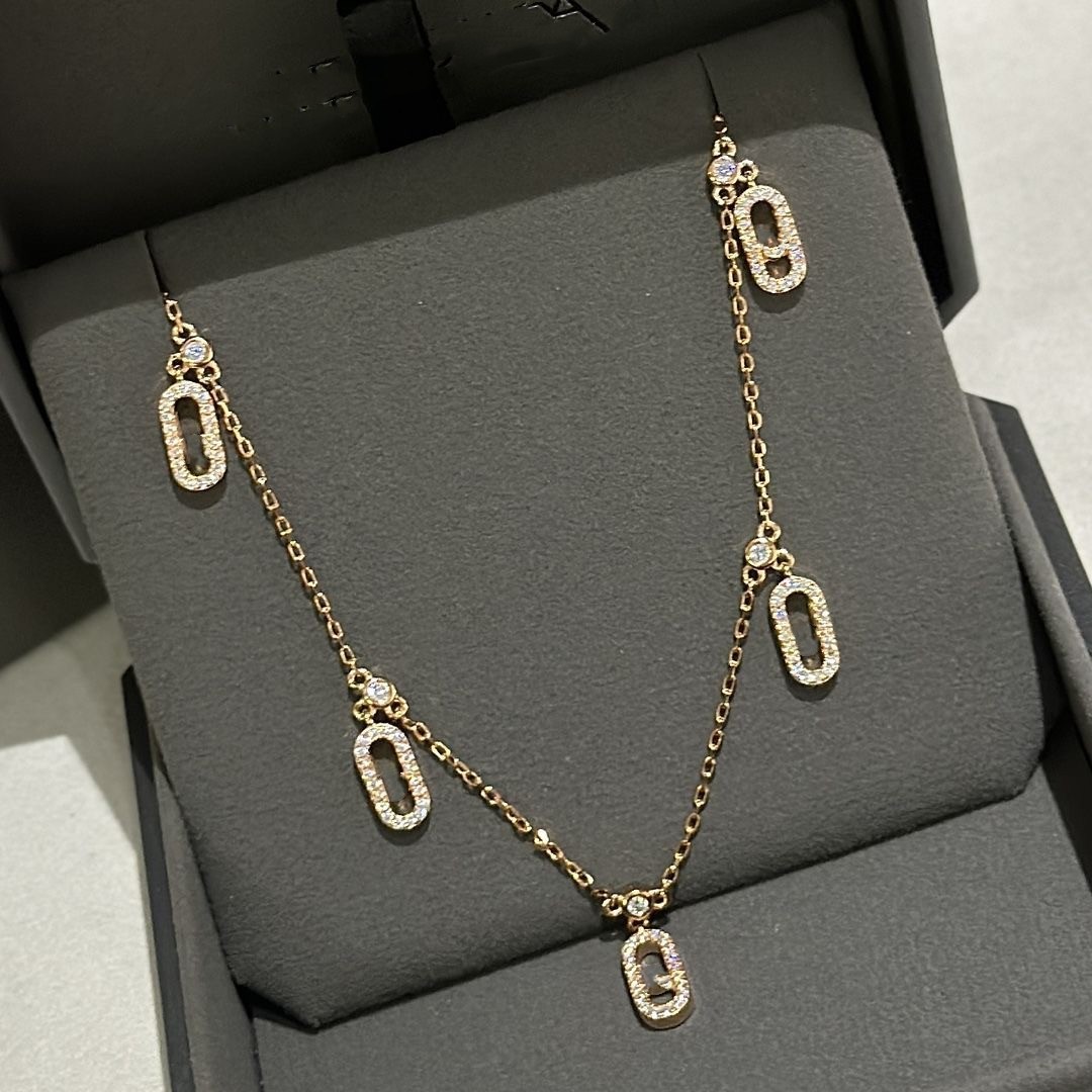 Collection de la série M de créateurs bijoux populaires Français Luxury Femmes Pendant Collier Silver 18K Rose Gol Géométrique Gifler trois diama