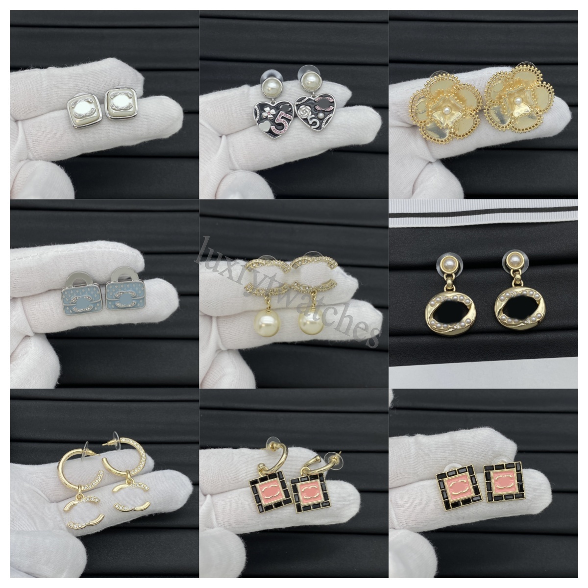 Brand Designer Letter Stud Earrings Vintage Top Quality Geometric Luxury Womens Girl brass Metal Earring Ring Wedding Party chan Jewerlry Accesso-image-999611303