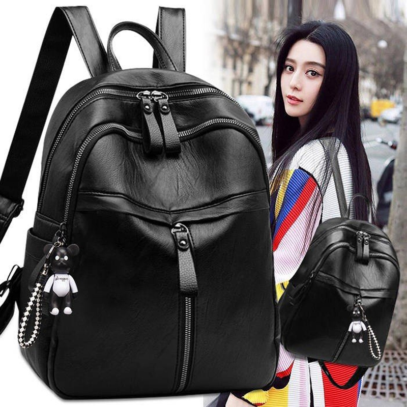 Backpack outdoor Woman Anti Theft Bag Casual Wild Soft PU Leather Dual Use Large Capacity Backpack Bolsa Feminine Sac Main Femme Sports