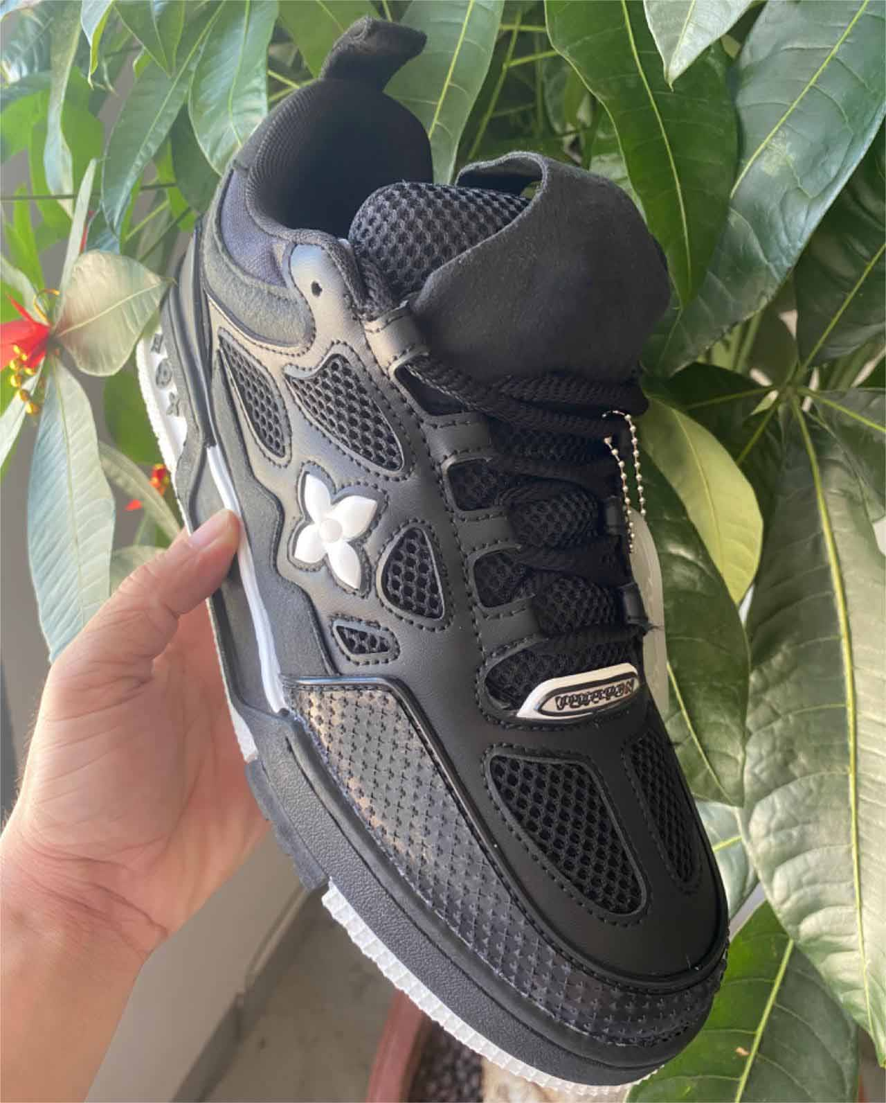Skate Shoes Men Designer Running Shoe Chunky PlatformDefender Shoe Fashion Embossed Rubber Genuine Leather Sneakers shoes Tenis Casual Shoe PR08