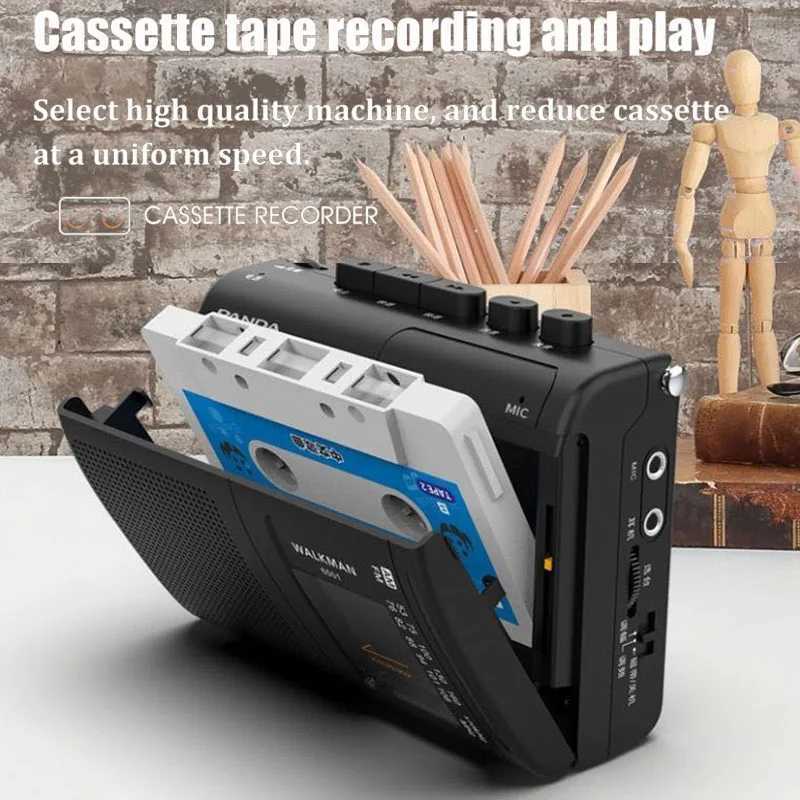 Radio Mini Portable AM/FM Radio Retro Cassette Music Player Walkman Tape Recorder With Powerful Loudspeaker Support Headphone Play-image-999962840