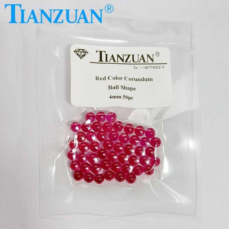 Synthetic Quartz 2mm to 6mm synthetic corundum ruby red color ball sphere shape stone beads loose stone without hole Z260129-image-999859057