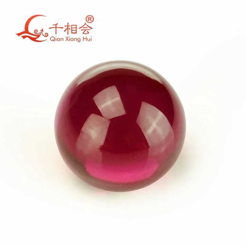 Synthetic Quartz Red color smooth Ball sphere shape Artificial ruby beads loose stone corundum without hole cabochon S24765-image-999864788