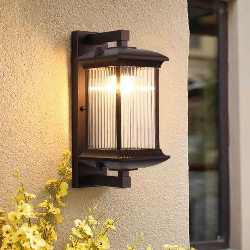 Outdoor Wall Lamps LED Outdoor Porch Light Retro Waterproof Lighting European Villa Courtyard House Gate Patio Exterior Wall Corridor Sconce Lamp-image-999922676