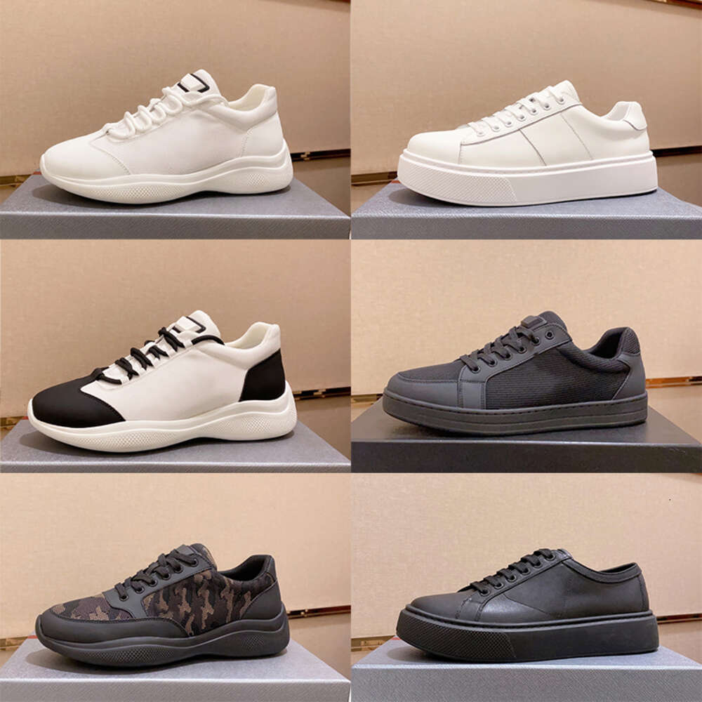 Designers Americas Cup Xl Leather Sneakers Mens Trainers District Low Top Sneaker New Casual Outdoor Sports Hiking Trainers Triangles With Box 61
