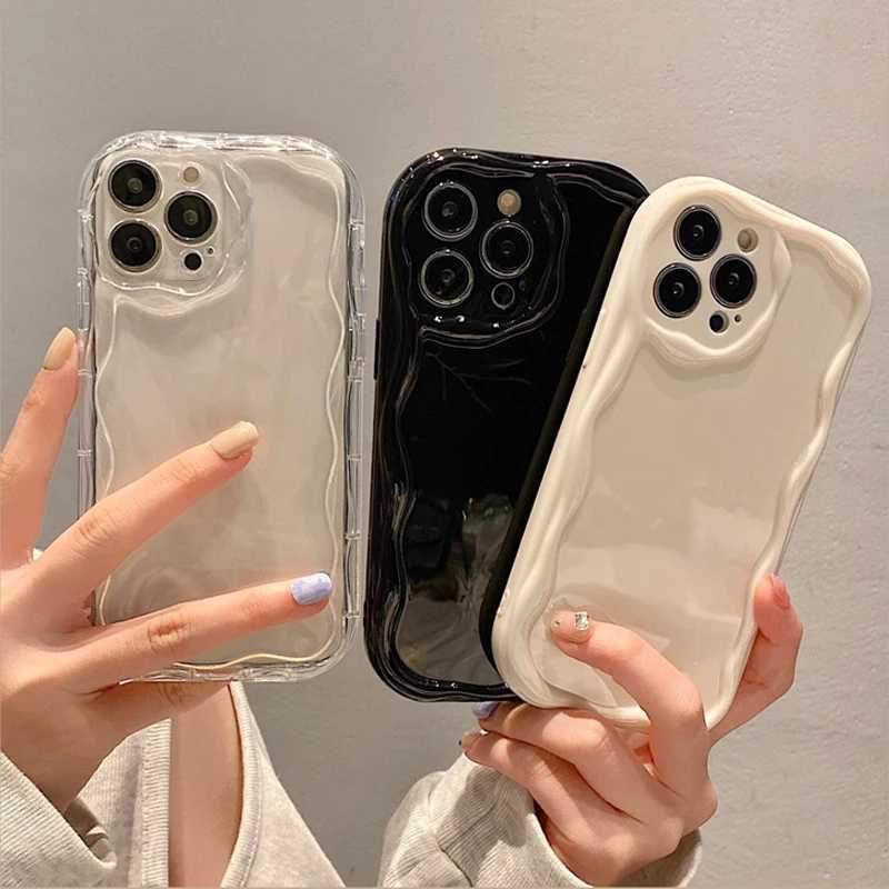 Cell Phone Cases Fro IPhone 11 12 13 14 15ProMax X XR XSMAX 7/8 14 15Plus Funda de cojn de aire transparente a prueba de Wave patterns para case-image-999959204
