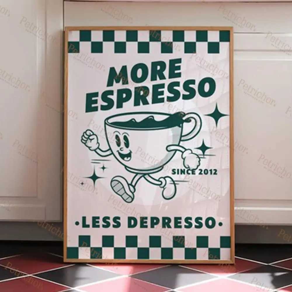 Paintings More Espresso Less Depresso Funky Cafe Coffee Quotes Wall Art Prints Canvas Painting Poster Pictures For Kitchen Room Home Decor L26060-image-999843333