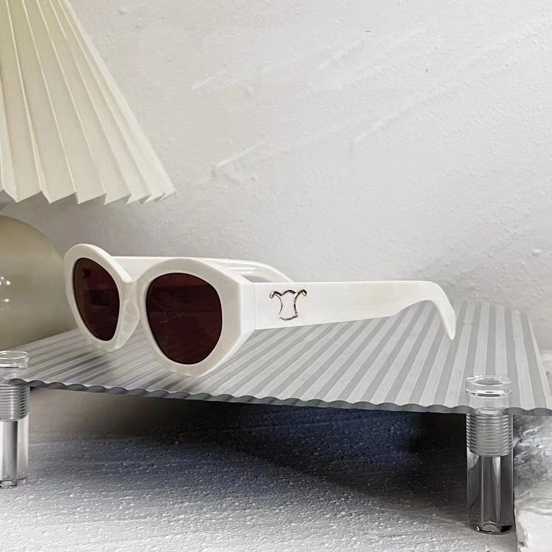 2024Designer Women Sunglases Arch of Triumph Men Retro Cat-eye Oval Polygon Sunglasses Shopping Travel Party Clothing Matching green-image-999877485