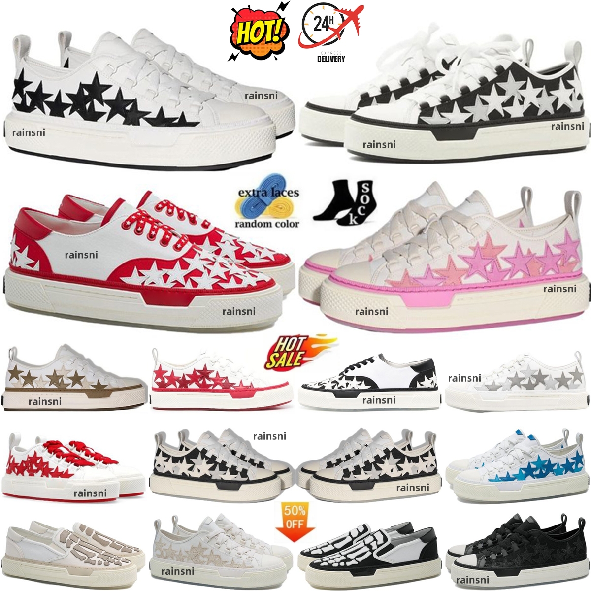 Stars Shoes Court Sneaker Star Sneakers Trainer Low Black White Pink Red Green Canvas Designer Men Shoe Women Trainers Platform Rubber High Top F-image-999949271
