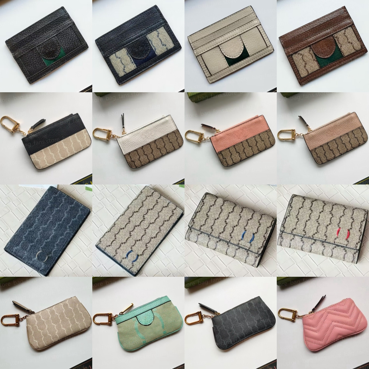 (go off picture not the description) Fashion Designer Card Holders for Women Men Portable Mini Wallets with Letter Printing Fold Small Purses 229-image-999961349