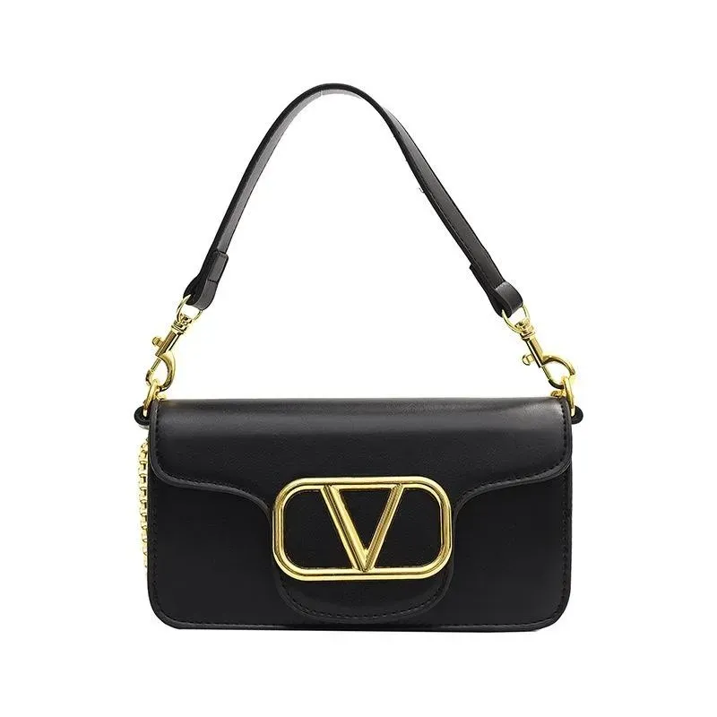 Brand Chain Bags Fashion V Letter Wallet Vintage Ladies Solid Color Leather Handbag Designer Shoulder Crossbody Bag 0689 d4