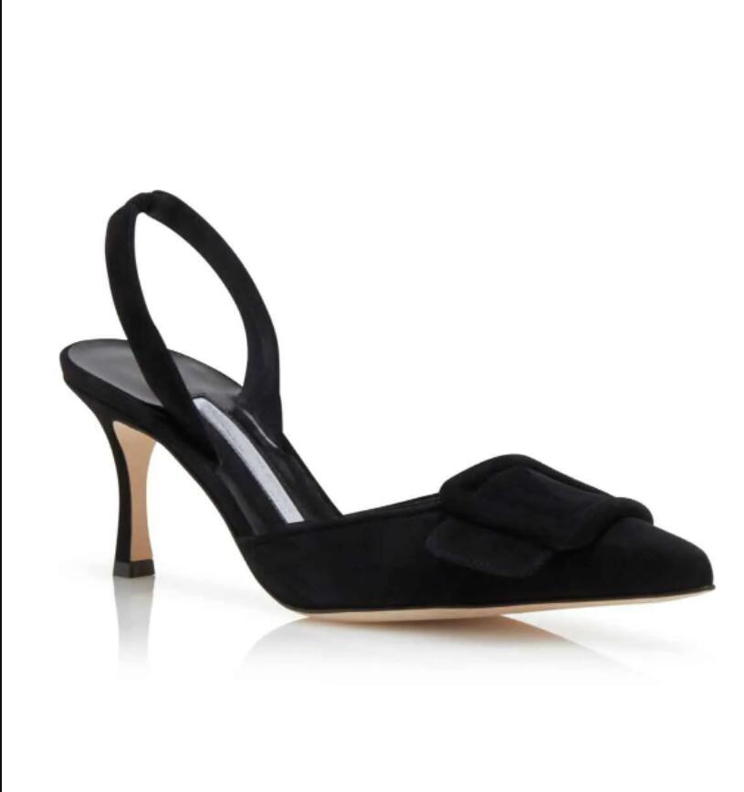 cool Italy Designer Women Maysli Sandals Shoes Lady Slingback heel Pointed Toe Pumps Buckle-detail Lady Sexy Party Wedding Stiletto High Heels MANOL