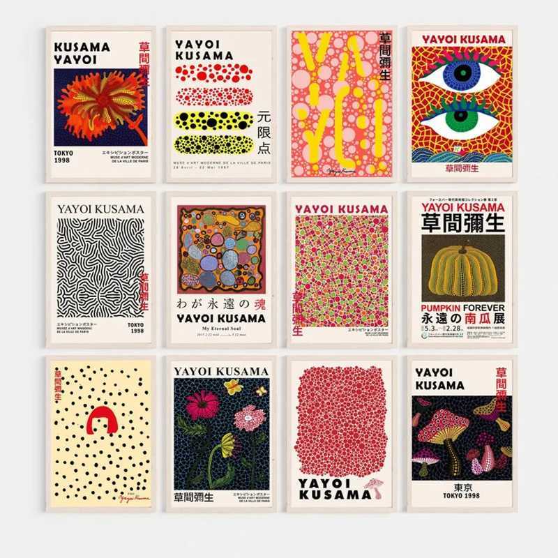 Paintings Yayoi Kusama Pumpkin Works Poster Printing Painting Wall Art Abstract Nordic Painting Living Room Home Decoration Paintin Starti L26060-image-999830579