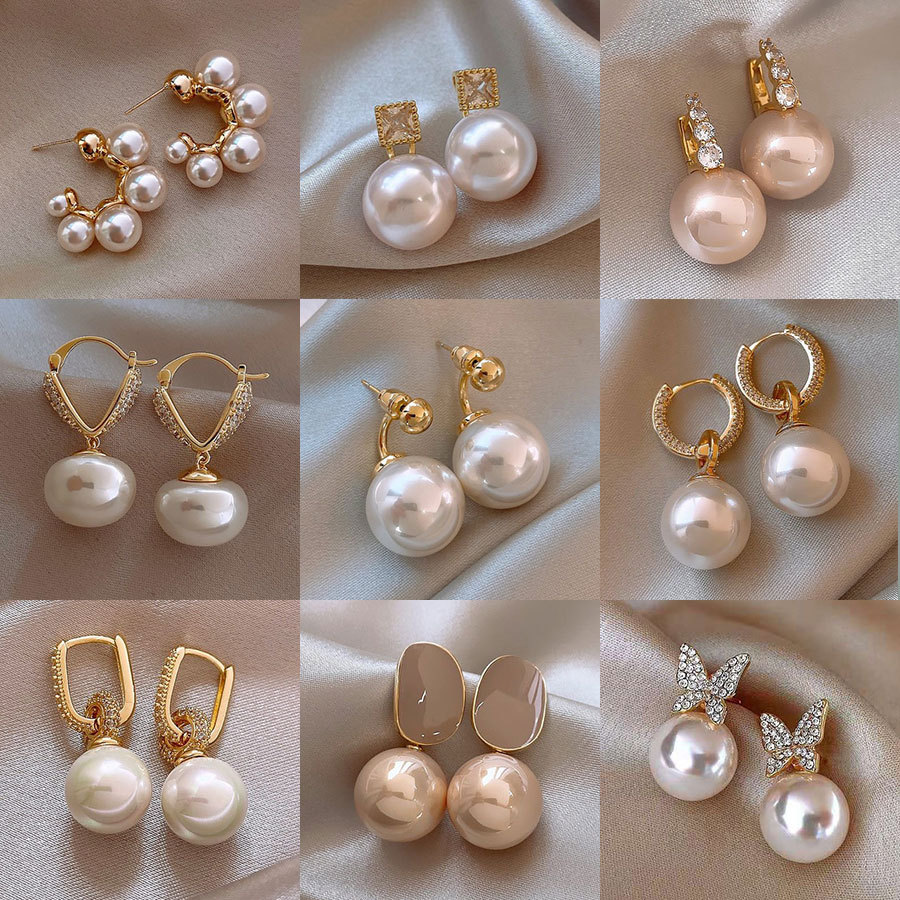 Nouveaux boucles d'oreilles en perles de tempérament pour femmes Roisiers Bowknot Bringle Girls Party Bijoux