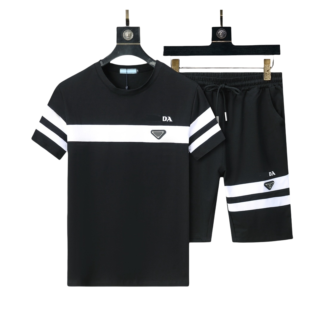 Designer Brands Men's Letter Embroidery T-shirt Shorts Tracksuits High Quality 100% Cotton Fashion Casual Jogger Sweatshirts Sports Shorts S
