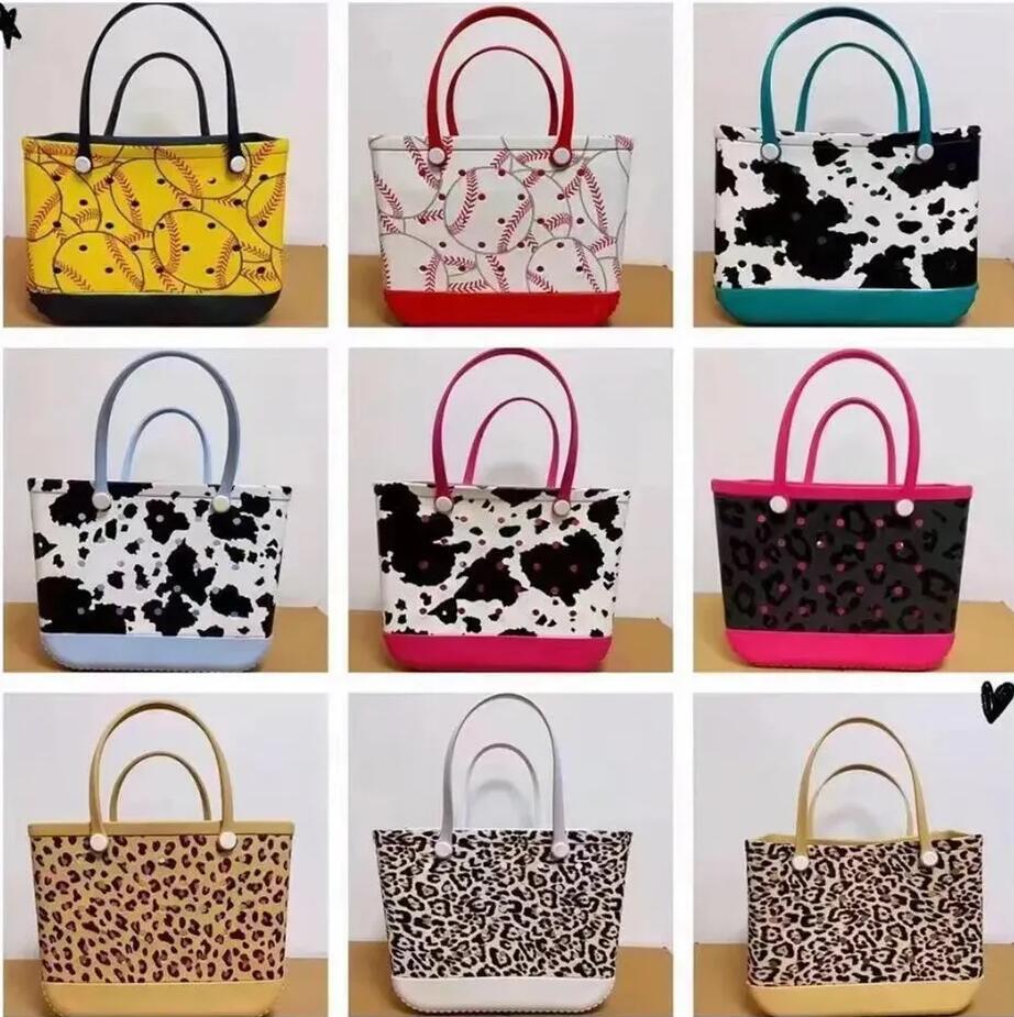 US stock DHL Women designer Bogg Bags XXL Silicone Beach Custom Tote Cow Leopard Print Eva Plastic Rubber Beach Bags Shopping Bog Baskets For Sum-image-172826126