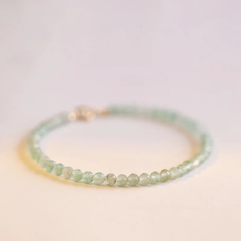 Lucky Very Thin 3mm Round/Cut Stone Natural Jade Beads Beaded Bracelets for Women Girls Fine Jewelry Accessories Gifts YBR629 240702