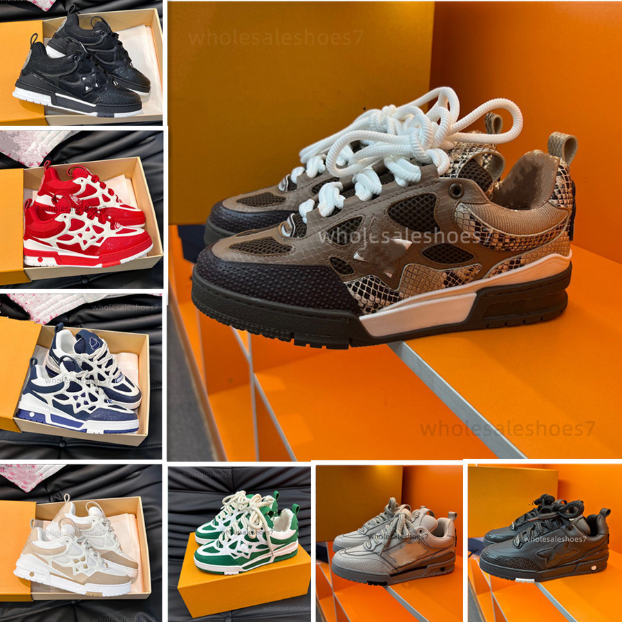 Top qualité baskets homme designer chaussures de loisirs luxe cuir véritable running classique dermis skateboard mode taille 46