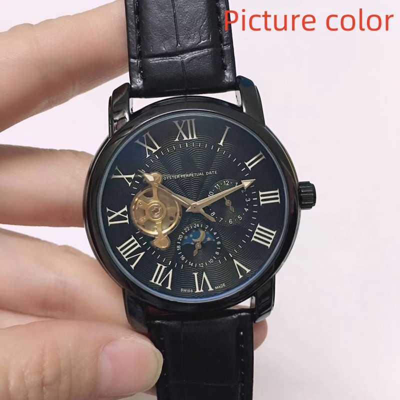 Rol WristWatches for men 2026 New mens Watches 42mm tourbillon Automatic mechanical Watch Top Luxury Brand leather Strap moon Phase men Fashion Mont