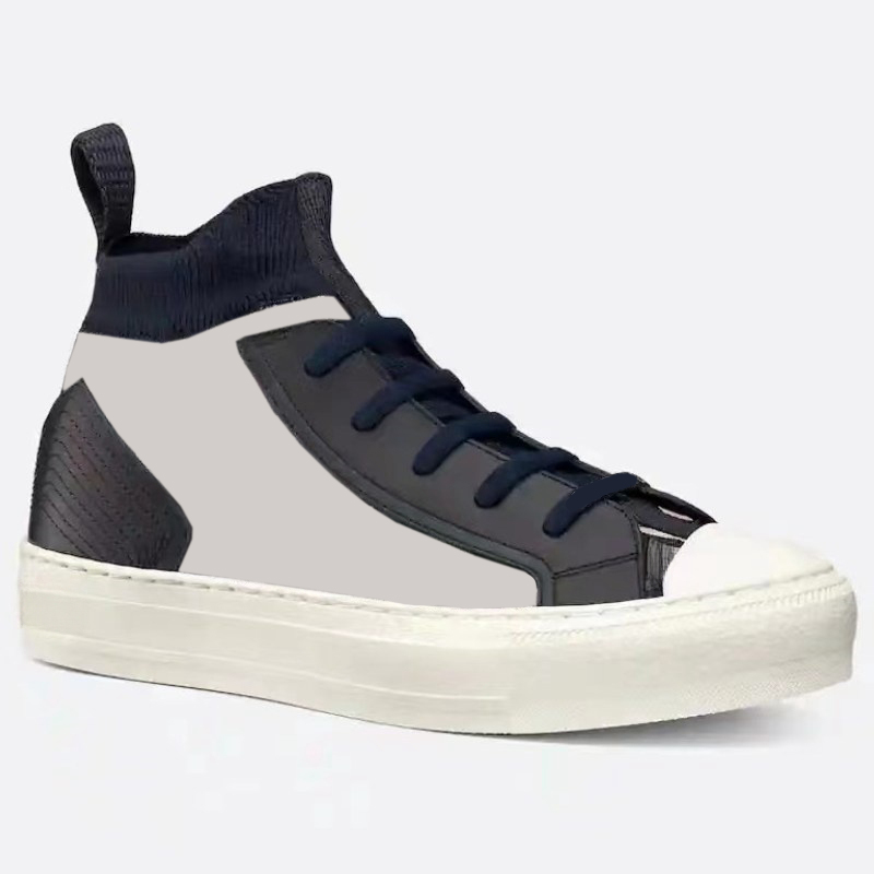 Chaussures en toile de mode High Top pour femmes Sneakers de plate-forme de chaussettes décontractées de luxe avec broderie 28101