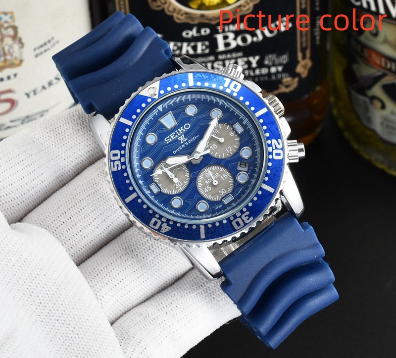 Sei Wrist Watches for Men 2026 Mens Watches Six needles All dials work Quartz Watch High Quality Top Luxury Brand Chronograph Clock Fashion Rubber S