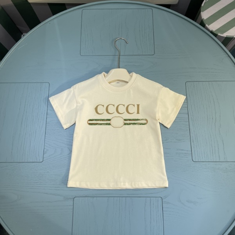 T-shirts Lux Designer Childrens Cotton T-shirt White Jerseys 80s Inspired Prints Vintage Letters Kids Clothing Short sleeves Y250111UDDM-image-1041565294