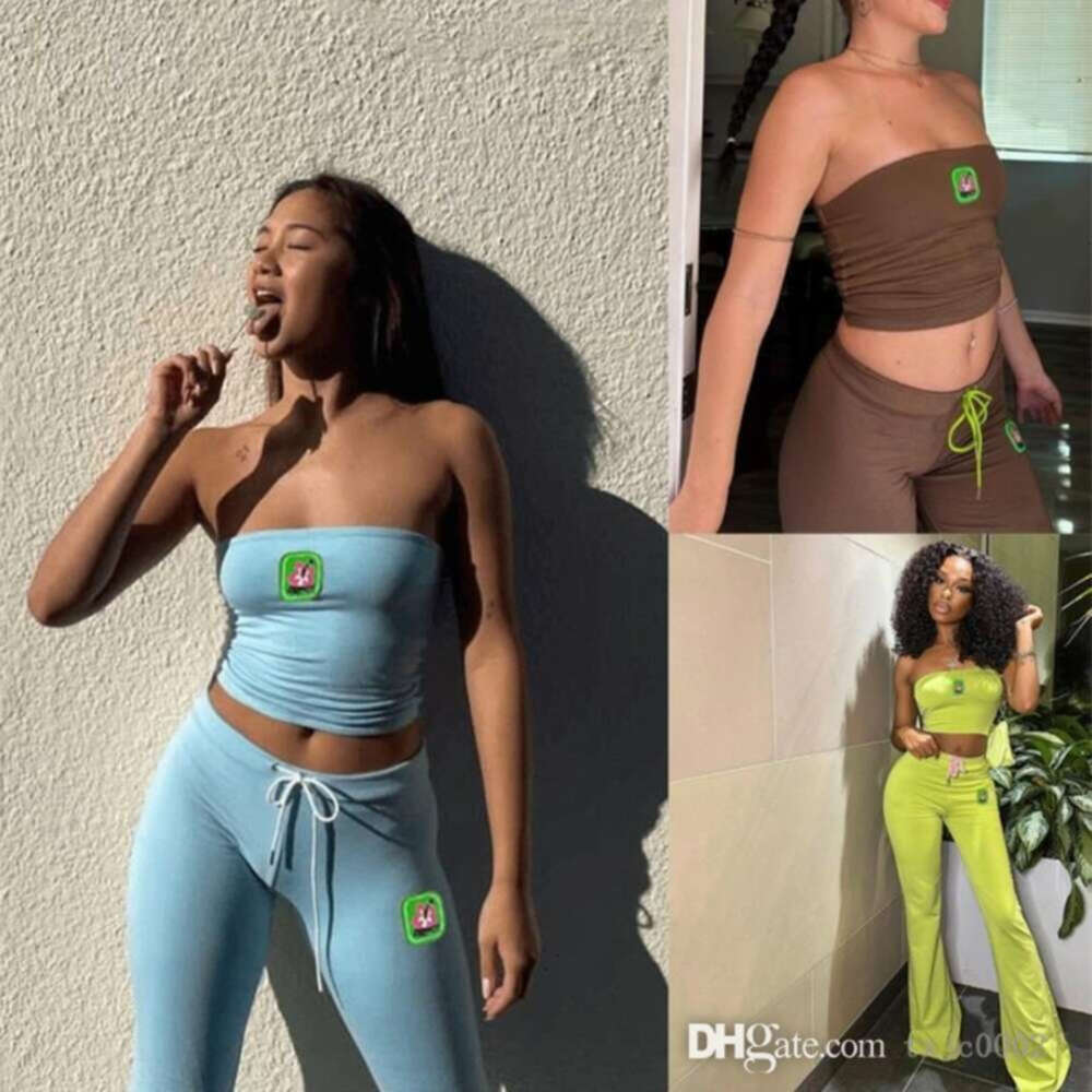Survêtements pour femmes, nouvelle mode, pantalon décontracté, ensemble deux pièces, soutien-gorge à fleurs brodées, taille haute, haute qualité,