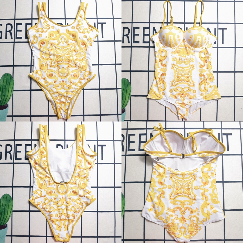 Sexy Push Up Swimwear Women Luxury One Piece Swimsuit Beach Pool Party Swim Bodysuit Designer Low Back Padded Bathing Suit