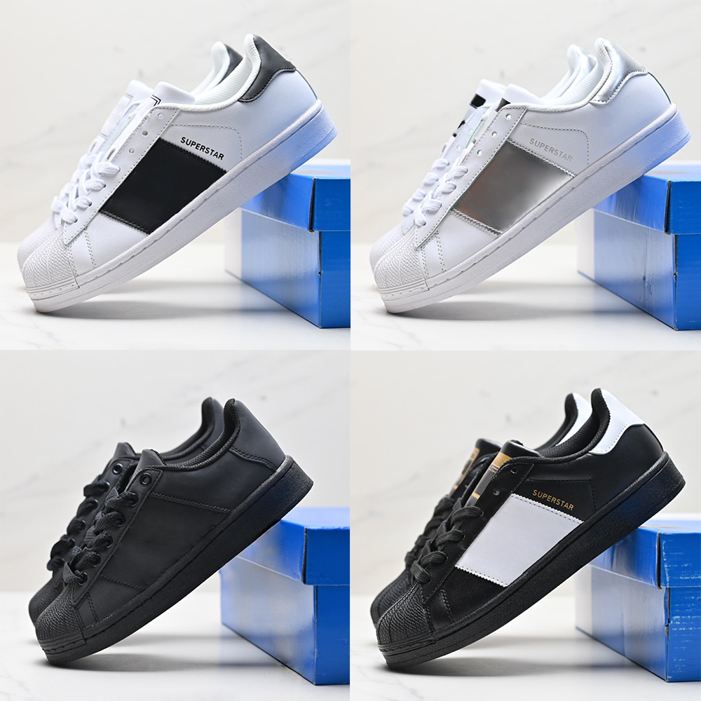 Designer Stan Smith Superstar chaussures décontractées en toile baskets plateforme basses noir blanc irisé vert rouge rose marine doré extérieur