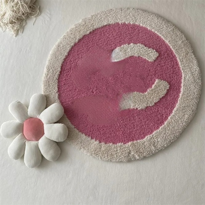 New Designer Simple Solid Round Carpet Bedroom Computer Chair Thickened Living Rug Coffee Table Floor Mat Room Decor-image-1098146380
