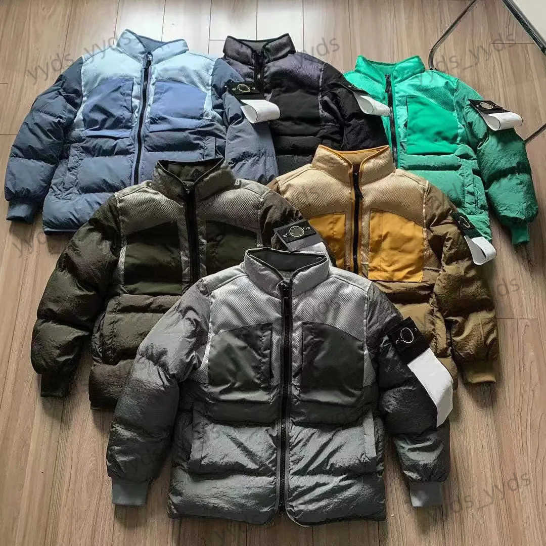 Men's Jackets High version stones e Brand Down cotton jacket autumn and stones jacket Arms Badge Coat stones men European and American size