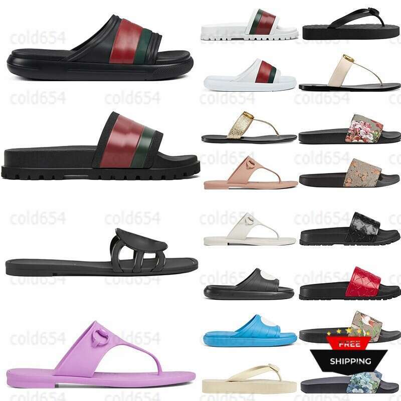 Designer Slippers For Mens Womens Floral Brocade Beach Shoes Rubber Flats gear sole Mules 2024 Luxury Flip Flops Slides Sandals Female jelly Claquet
